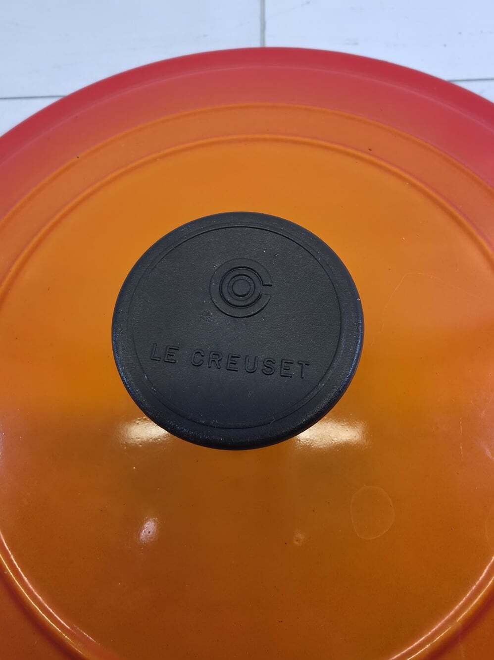 Le Creuset Flame 22cm (9") Lid ONLY Replace Cast Iron Dutch Oven Enameled France - Picture 2 of 5